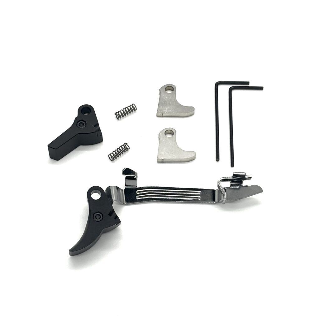 Value Pack for Glock FRT V2 6061 Aluminum Trigger Bar Kit 2x Shoe (Black Curve and Flat) Gen 1 2 3 4, 9mm, .40, .357